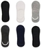 Fashion 6 Pairs Men's Cotton Plain Loafer No-Show Socks