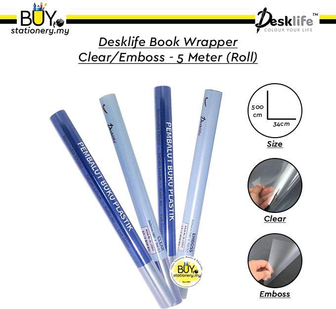 Desklife Book Wrapper Clear/Emboss Part A - 5 Meter (Roll)