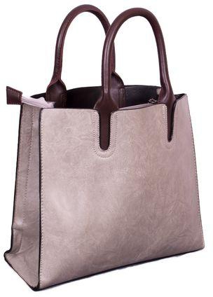 Generic Beautiful PU Leather Handbag With Strong Straps - Light Grey