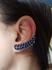 Blue Crystals Silver Ear Cuff - One Sided Earring