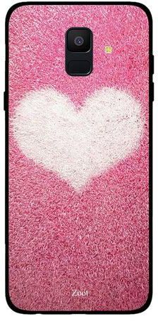 Thermoplastic Polyurethane Protective Case Cover For Samsung Galaxy A6 Pink With White Heart