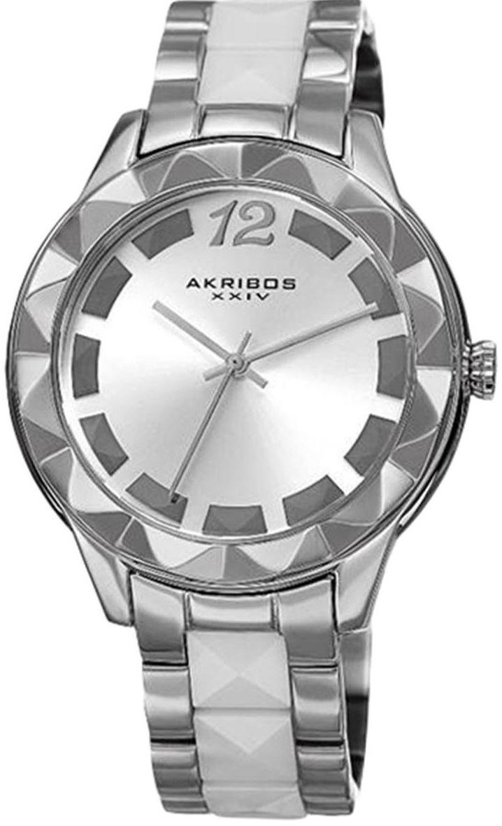 Akribos XXIV Women's Silver Dial Stainless Steel Band Watch - AK836WT