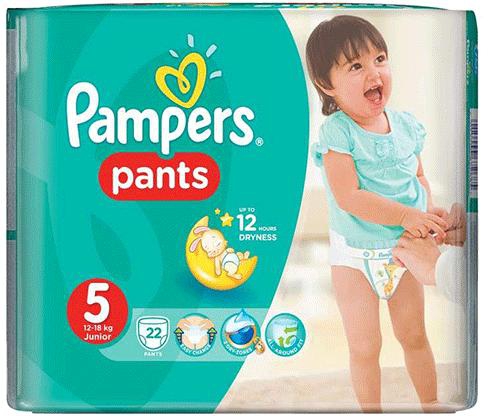 Pampers Pants 5, Junior 12-18 kg, 22 Diapers