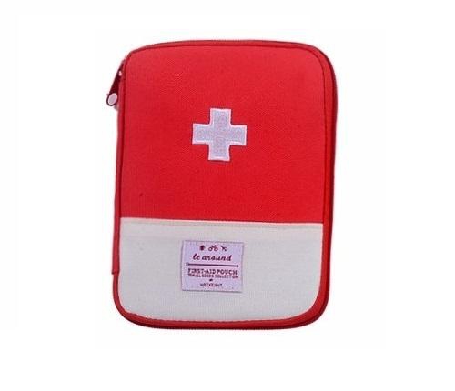 Portable Travel Medicine First Aid Kit Bag Carry Case Pouch - Red
