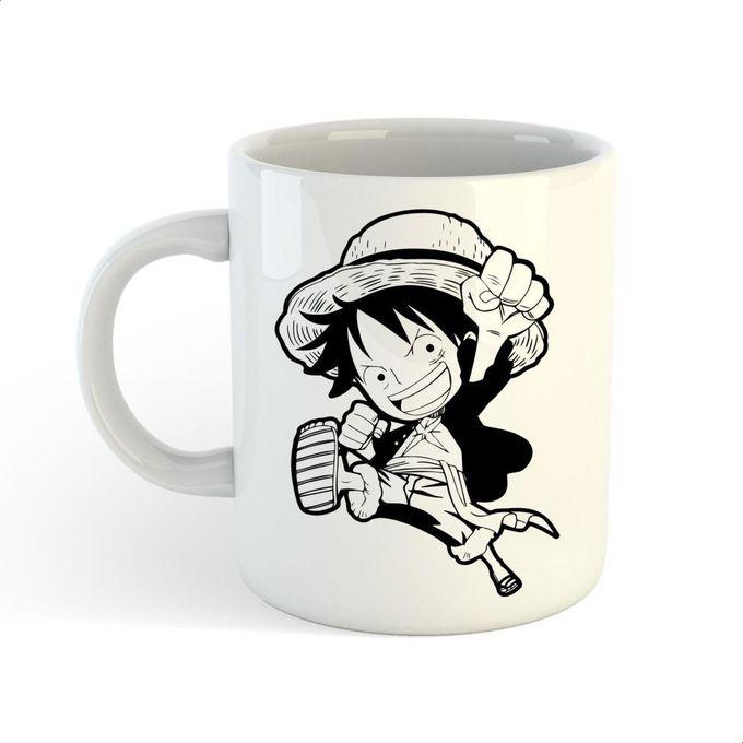 Luffy Ceramic Mug - Black/White