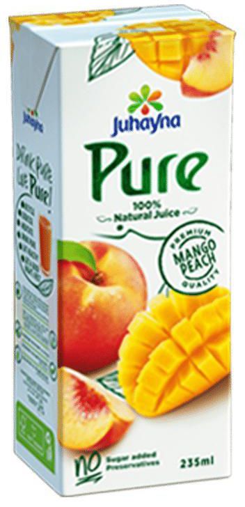 Juhayna Pure Sugar Free Mango & Peach Juice - 235ml