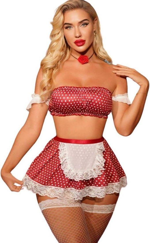 lingerie sleep baby doll top and red pocket very chic