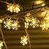 10M 100 LED Christmas Snowflake String Lights, Extendable for Holiday Party, Xmas Tree, New Year, Garden Decorations, Warm White