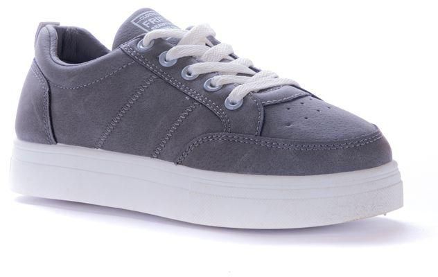 Flat Suede Lace-up Sneakers - Grey - Lile - KO-93