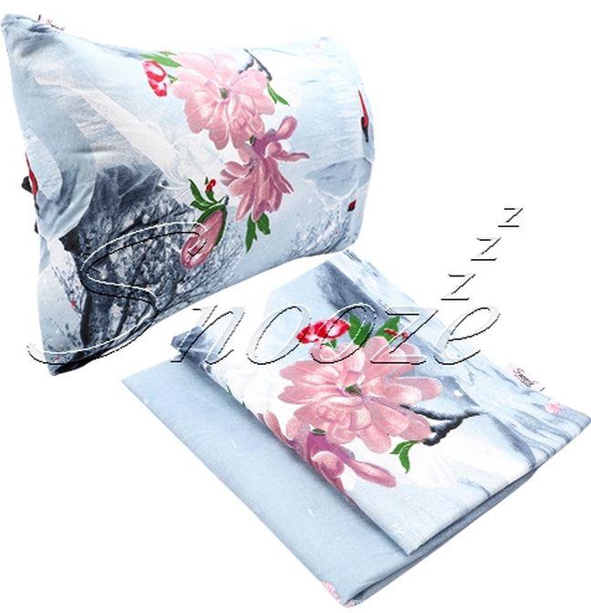 Snooze Flat Bed Sheet (Swan) 180*240 Cm + Free Pillow Case.