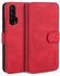 DG.MING Retro Oil Side Horizontal Flip Case With Holder & Card Slots & Wallet For Huawei Honor 20 Pro(Red)