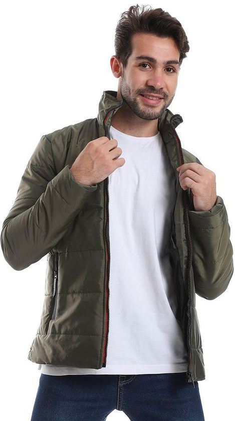 White Rabbit Quilted Pattern Long Sleeves Jacket - Olive Green
