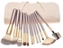 12 Pieces Professional Makeup Brush Set w/ Pouch Brush, Eyeshadow,Eyebrow,Eyelash,Lip Tool Kit