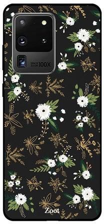 Skin Case Cover -for Samsung Galaxy Ultra S20 Black White Flowers Black White Flowers