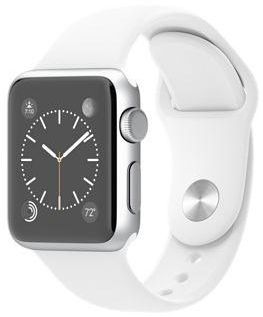 Apple Watch Series 1 - 42mm Silver Aluminum Case with White Sport Band, OS 2 - MJ3N2