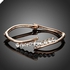 AZORA Gold Plated 9pcs clear Stellux Austrian Crystal Paved Bangled Bracelet