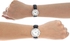Jacques du Manoir Swiss Made His & Hers Silver Dial Leather Band Couple Watch - 98167G-98166L-SET