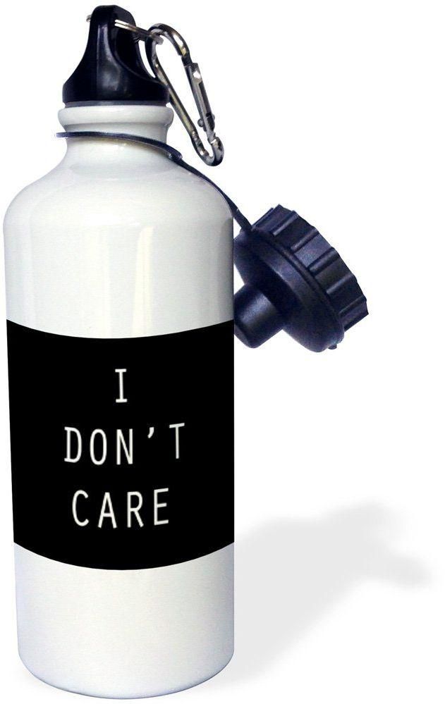 3dRose wb_186984_1 I Don't Care Sports Water Bottle, 21Oz, Multicolored