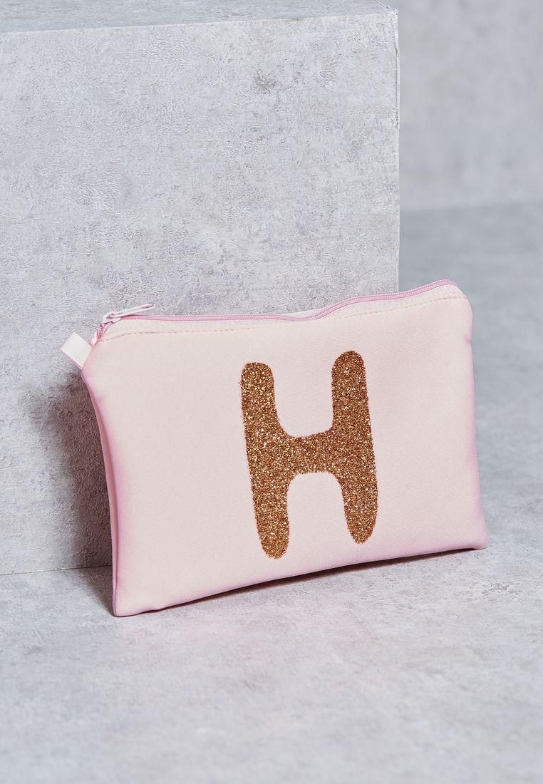 Letter H Cosmetic Bag