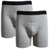 Sunweb Avidlove 2PCS Stretch Cotton Blend Pure Color Slim Long Underwear Boxers ( Gray )