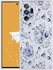 Silicon Case Microfiber Lining with 3D Flowers Printings For Samsung Galaxy Note 20 Ultra (Blue Flowers)