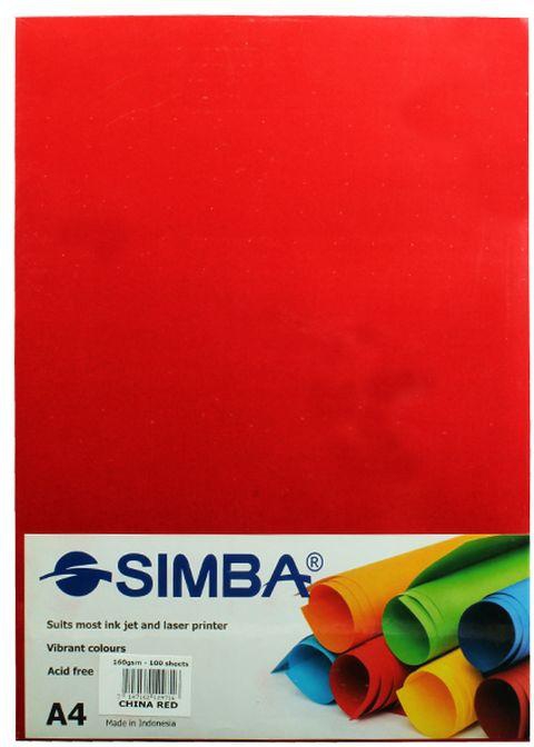 Simba PHOTOCOPY PAPERS 160 GM 100 SHEETS RED A4