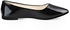 Fashion Spring Casual Ladies Solid Color Patent Leather Flat Shoes - BLACK