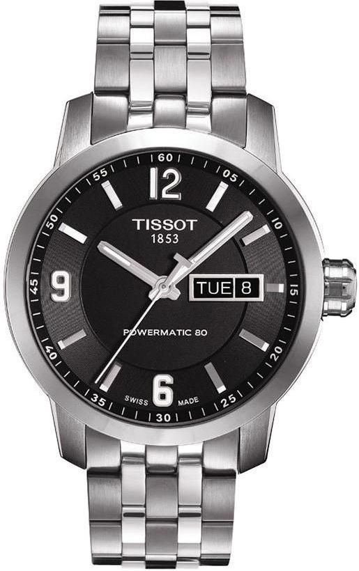 Tissot Silver Stainless Black dial Watch for Men's T0554301105700