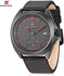 Naviforce Male Quartz Watch-BLACK AND RED