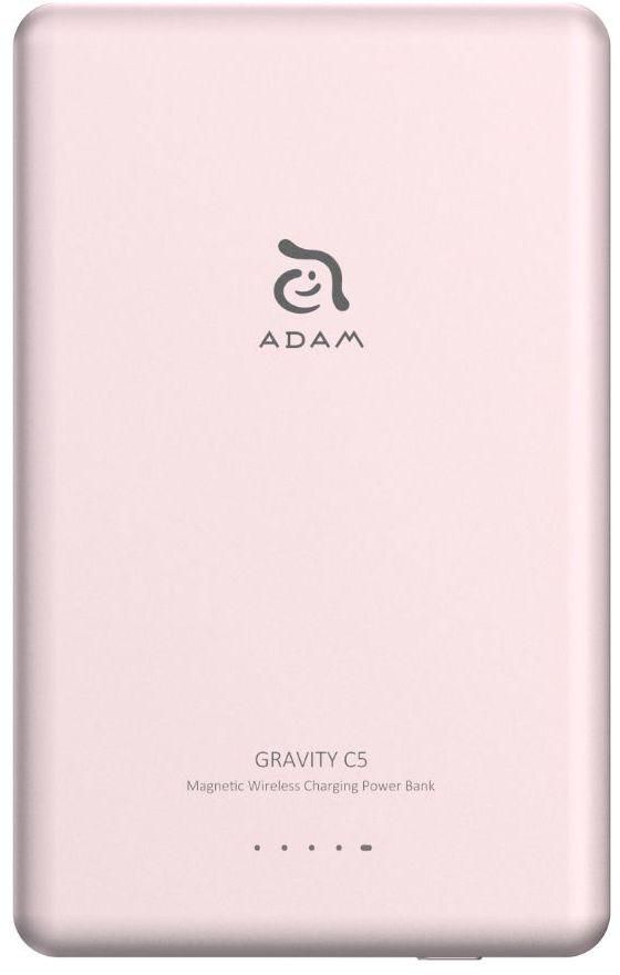 Adam Elements Gravity C5 5000mAh Magnetic Wireless Charging Power Bank - Pink