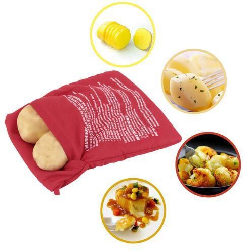Generic 1PC Red Washable Cooker Bag Baked Potato Microwave Cooking Potato Quick Fast (cooks 4 Potatoes At Once) Selling