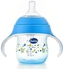 Bubbles natural feeding bottle 150 ml with hand blue