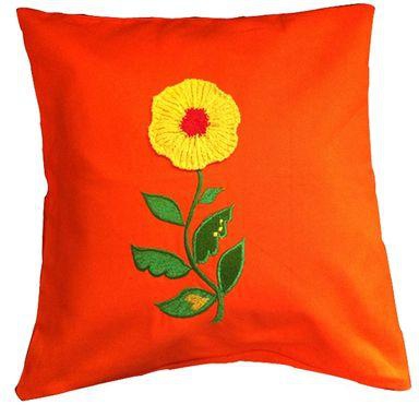 Rehan Home Sunflower Cushion - Orange