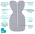Love To Dream Swaddle Up Original, Small (3.5-6kg), Ideal Fabric for Moderate Temperatures (20-24°C), Arms Up Position, Hip-Healthy, Twin Zipper for Easy Nappy changes, Grey