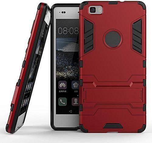 Universal Case For Huawei P8 Lite Detachable 2 In 1 Hybrid Armor Case Dual-Layer Shockproof Case Cover With Built-in Kickstand Red