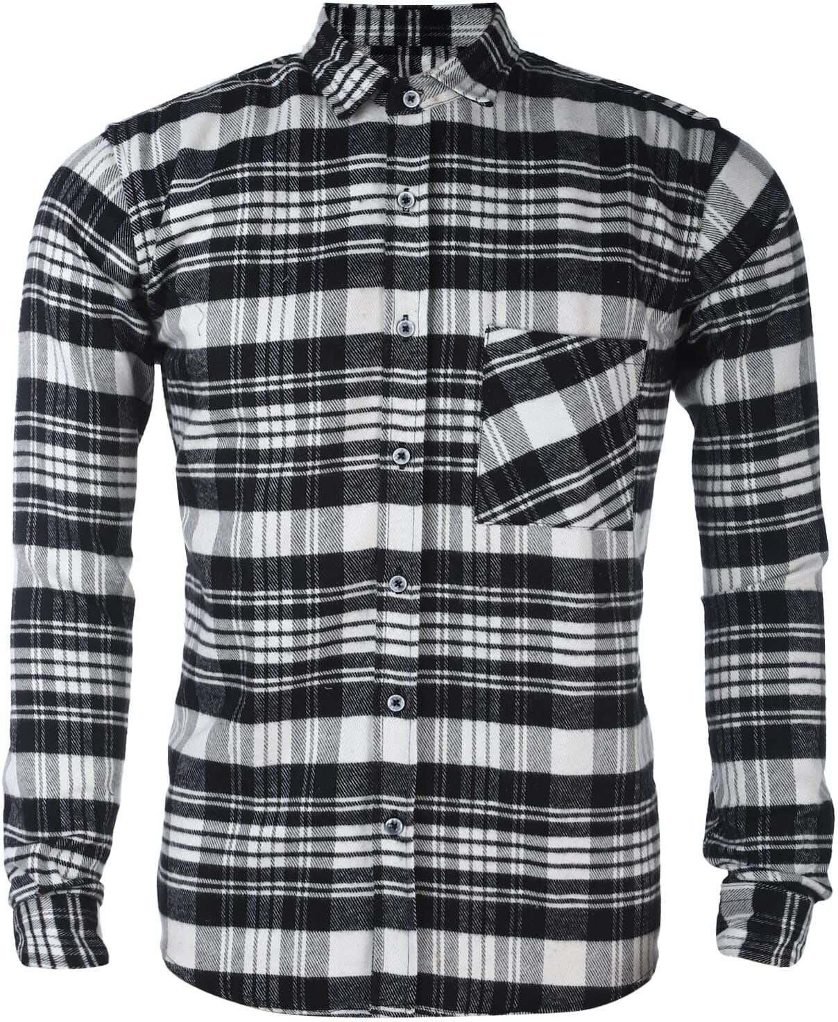 Get Confirm Wool Long Sleeve Shirt For Men, Size 44 - White Black with best offers | Raneen.com