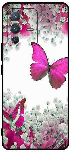 Protective Case Cover For vivo V23 Pro Butterfly And Flowers