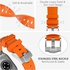 المتجر التالي شريط مطاطي من السيليكون السائل متوافق مع Apple Watch Series Ultra 2 - 9 - 8 الترا - 8 - 7 - 6 - 5 49 مم 45 مم 44 مم 42 مم، حزام مطاطي ممتاز مع محول من الفولاذ المقاوم للصدأ (برتقالي وفضي)