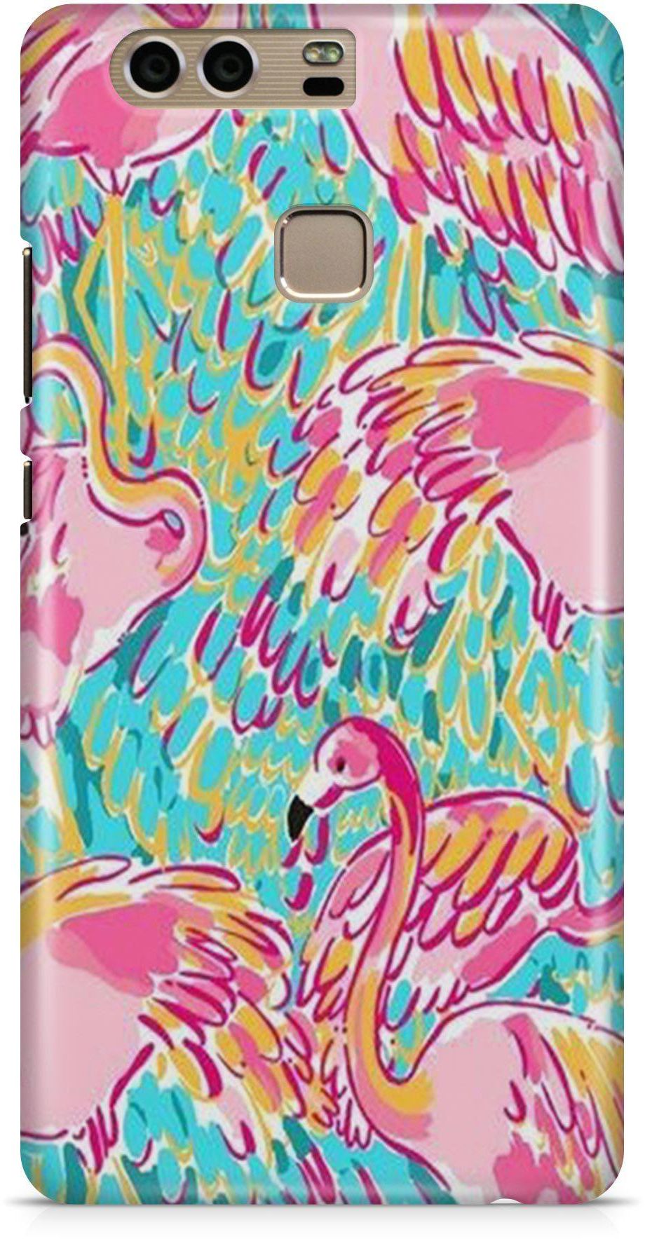 Flamingoes Flying Colourful Pink 3D Full Back & Side Phone Case Protector Cover for Huawei P9