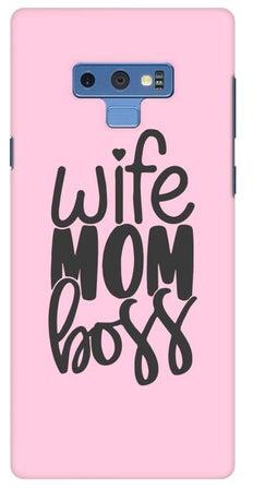 Snap Classic Series Wife Mom Boss Printed Case Cover For Samsung Galaxy Note9 Pink/Black