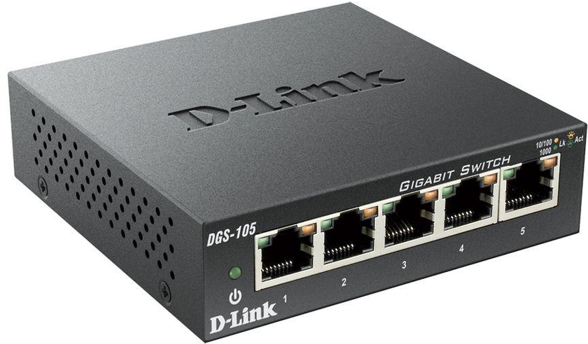 D-Link DGS-105 D-Link 5-Port 10/100/1000 Mbps Unmanaged Switch