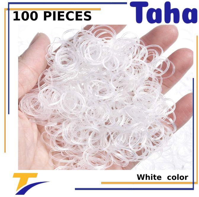 Taha Offer Small Flexible Waterproof Hair Elastics 100 Pcs