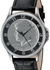 August Steiner Men's Silver/Black Dial Leather Band Watch - CN010BK
