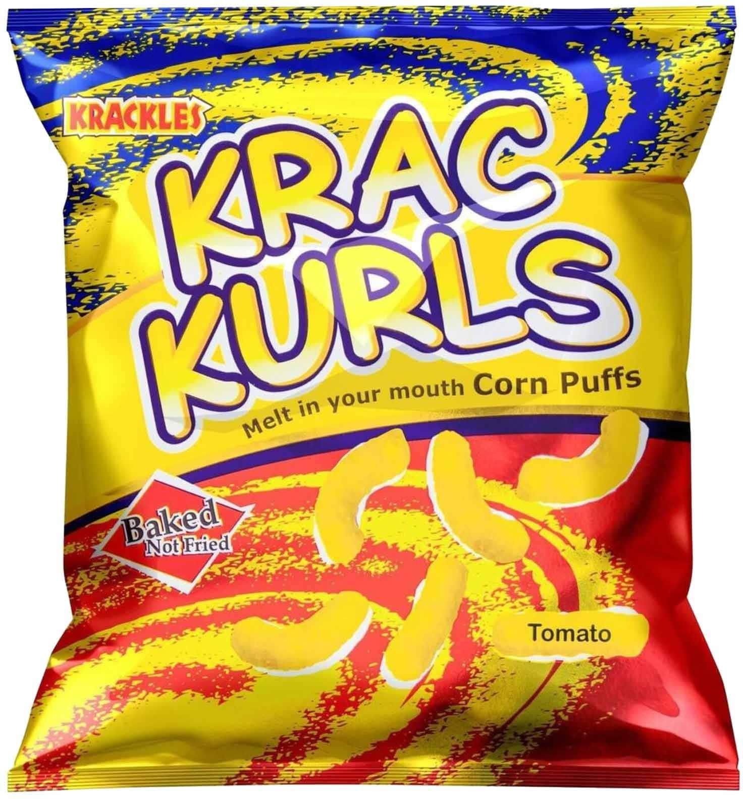 Krackles Krac Kurls Tangy Tomato Corn Puffs 25G