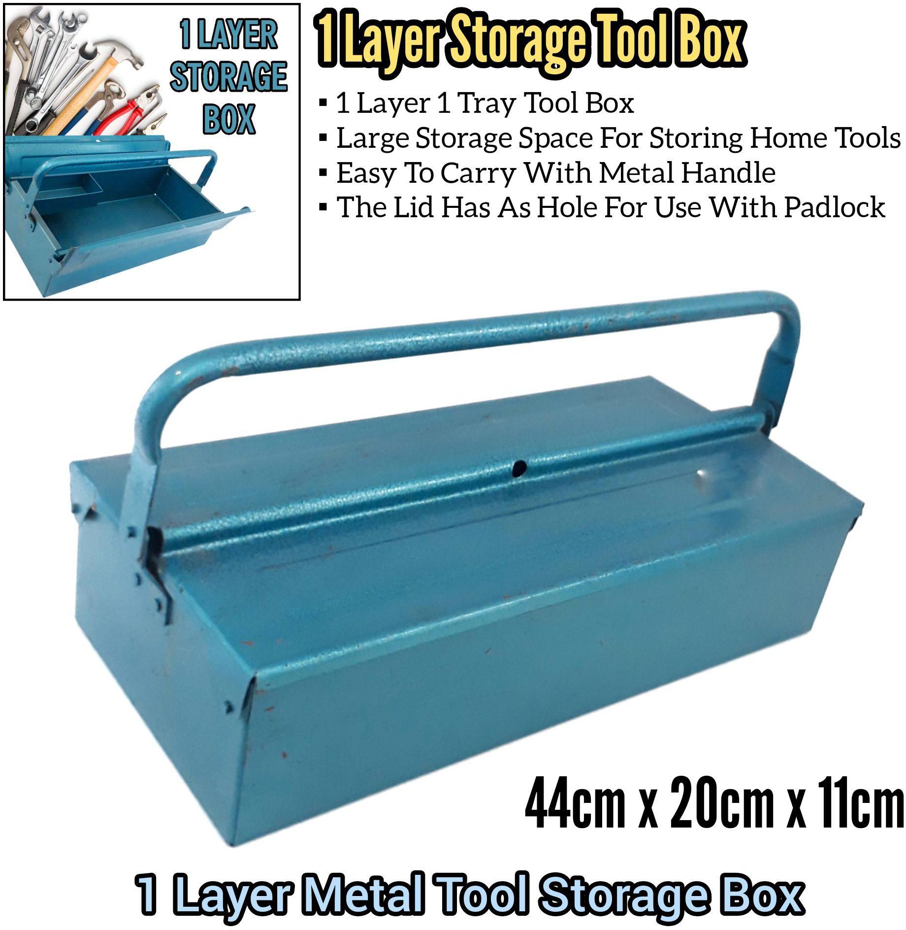 Metrostarhardware 1 Layer Steel Metal Tool Storage Box