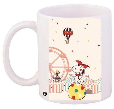Circus Cartoon Printed Coffee Mug White/Yellow/Red 11ounce