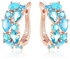 Sky Blue Crystal Flower Stud Earrings Gold Plated  LZESHINE Brand