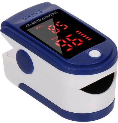 Digital Fingertip Pulse Oximeter Blood Oxygen Sensor Saturation Mini SpO2 Monitor Pulse Rate Measurement Meter for Home Sports Travel Blue