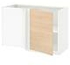 METOD Corner base cabinet with shelf, white/Voxtorp matt white, 128x68 cm - IKEA