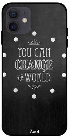 You Can Change The World Printed Case Cover -for Apple iPhone 12 mini Grey/White Grey/White